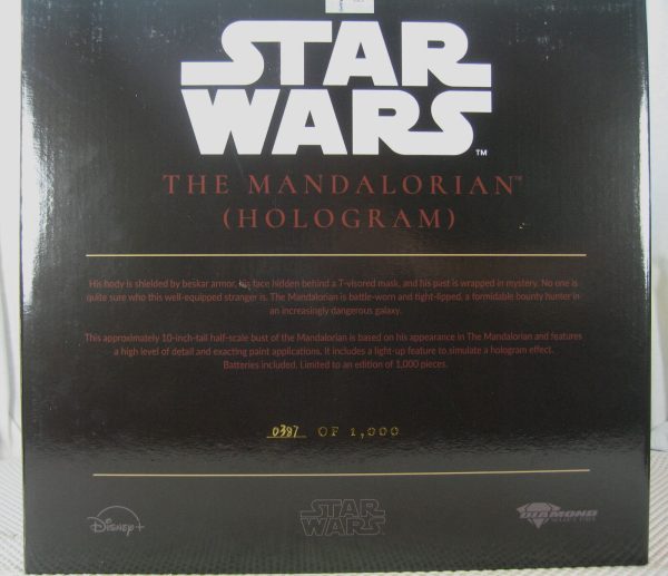 Star Wars Legends in 3D The Mandalorian Hologram 1/2 Bust SDCC 2021 NEW SEALED - Image 5