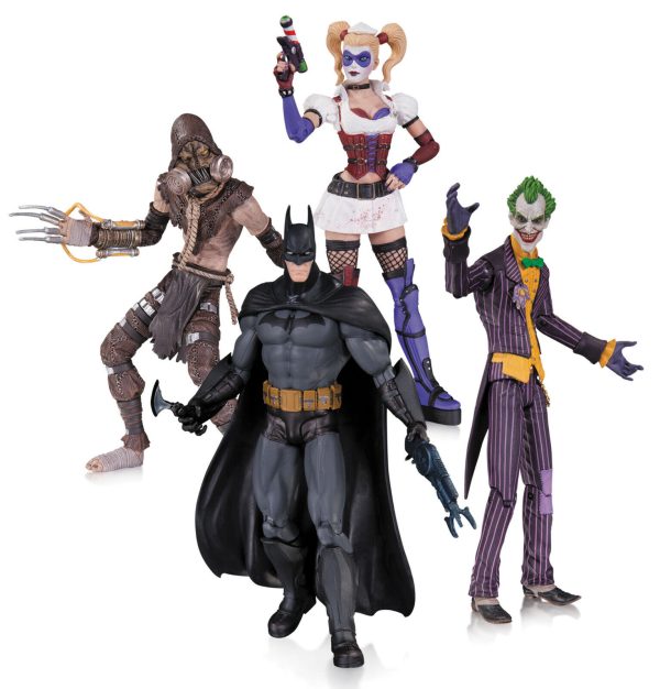 Arkham Asylum Joker Harley Quinn Batman Scarecrow 4-Pack Action Figure Set NEW