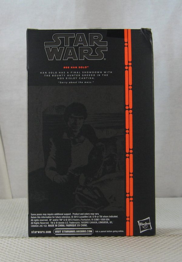 Hasbro Star Wars Black Series 6" Han Solo #08 Figure Orange Line 2013 NEW SEALED - Image 3