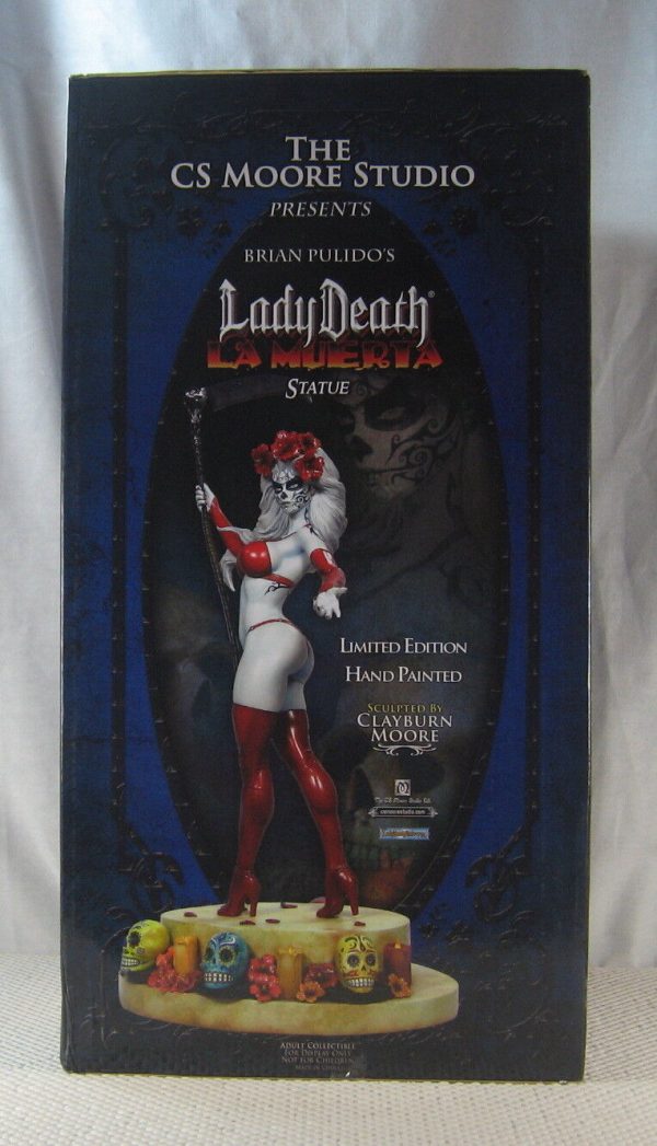 Lady Death La Muerta Statue 045/1000 Signed Clayburn Moore 1st Release BRAND NEW - Image 6