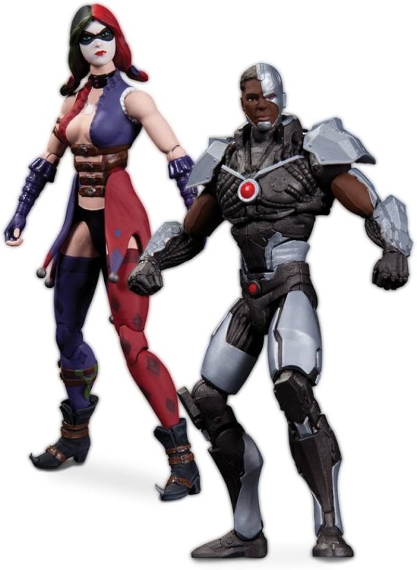 Cyborg vs Harley Quinn Figure Set Injustice Gods Among Us NEW SEALED