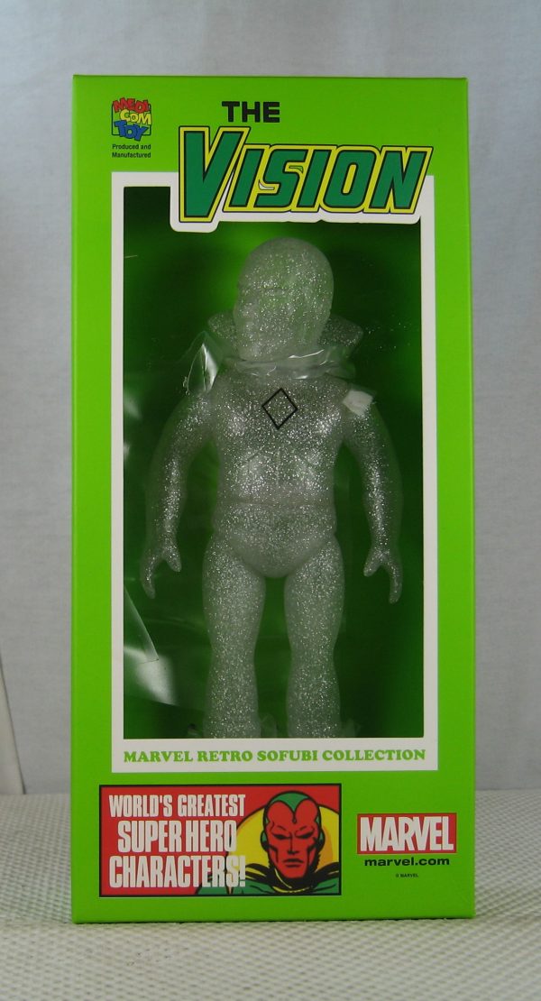 Marvel Hero Retro Sofubi Vision PX Clear Figure 2015 SDCC Medicom NEW SEALED - Image 2