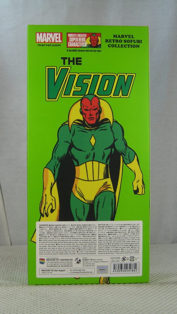 Marvel Hero Retro Sofubi Vision PX Clear Figure 2015 SDCC Medicom NEW SEALED - Image 4