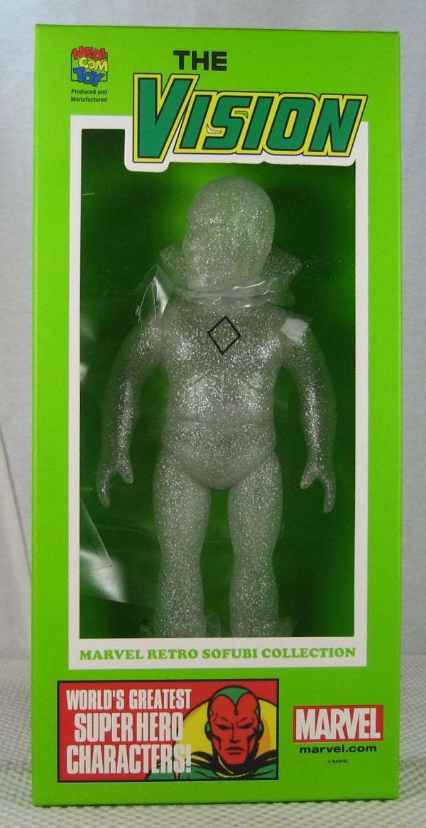 Marvel Hero Retro Sofubi Vision PX Clear Figure 2015 SDCC Medicom NEW SEALED - Image 8