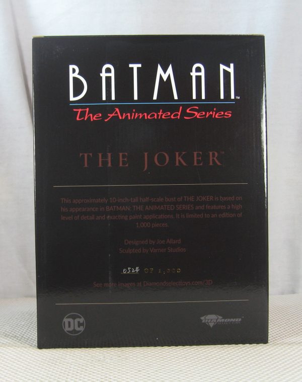 Batman Animated Series Legends in 3D Joker 1/2 Bust 524/1000 Diamond Select NEW - Image 4